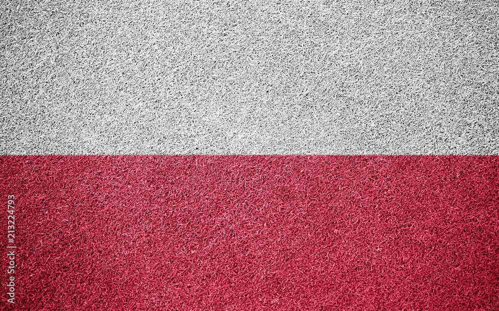 Fototapeta premium Poland Flag Grass Field Texture Background