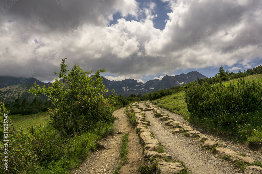Mountain trail in the Tatra Mountains. Poland.