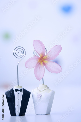 bride and groom  figurine Card Holder  photo