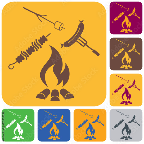 Grilled sausage, zephyr and  kebab icon