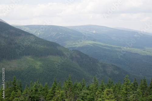 Giant Mountains with a view of the Sniezka mount