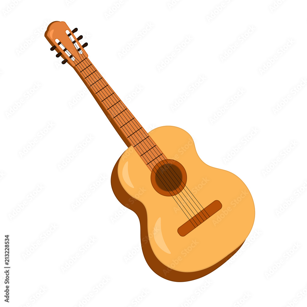 Fototapeta premium Vector guitar on white background