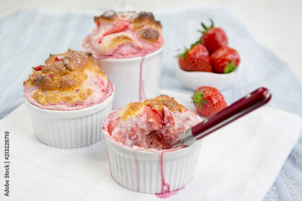 Strawberry soufflé started Strawberry soufflé started