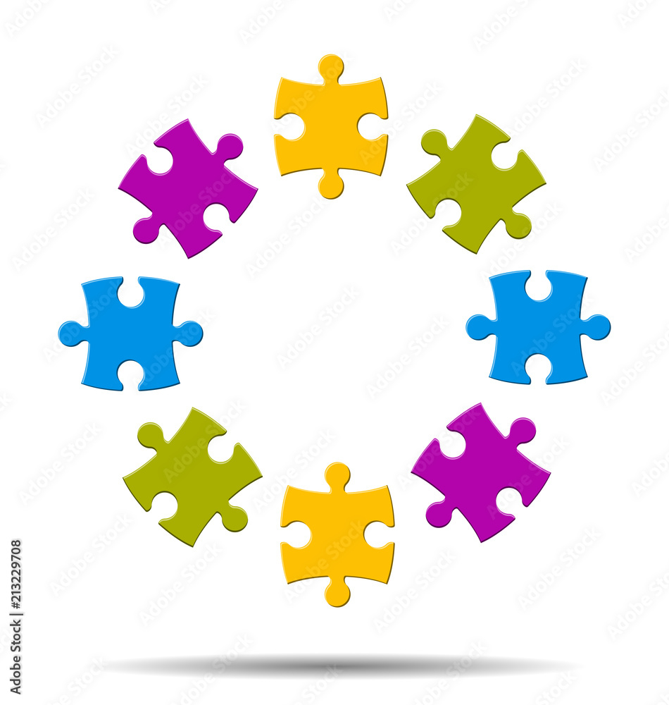 Colorful puzzle in circle Colorful puzzle in circle