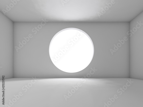 Fototapeta Naklejka Na Ścianę i Meble -  Round window, front view. Background, 3d