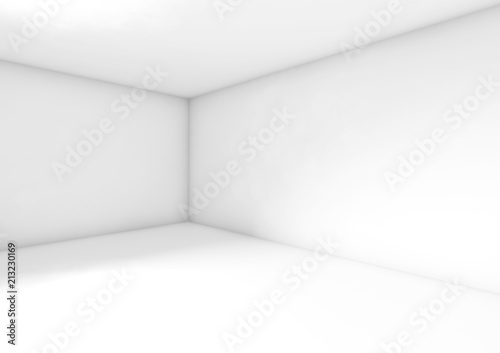 Abstract white empty interior background, 3d