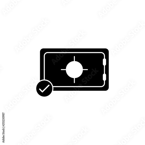 Safe with check mark icon vector isolated