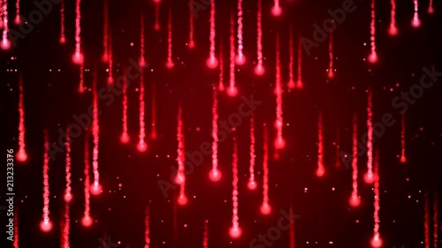 Colorful Particle Light Trails Animation - Seamless Loop Red