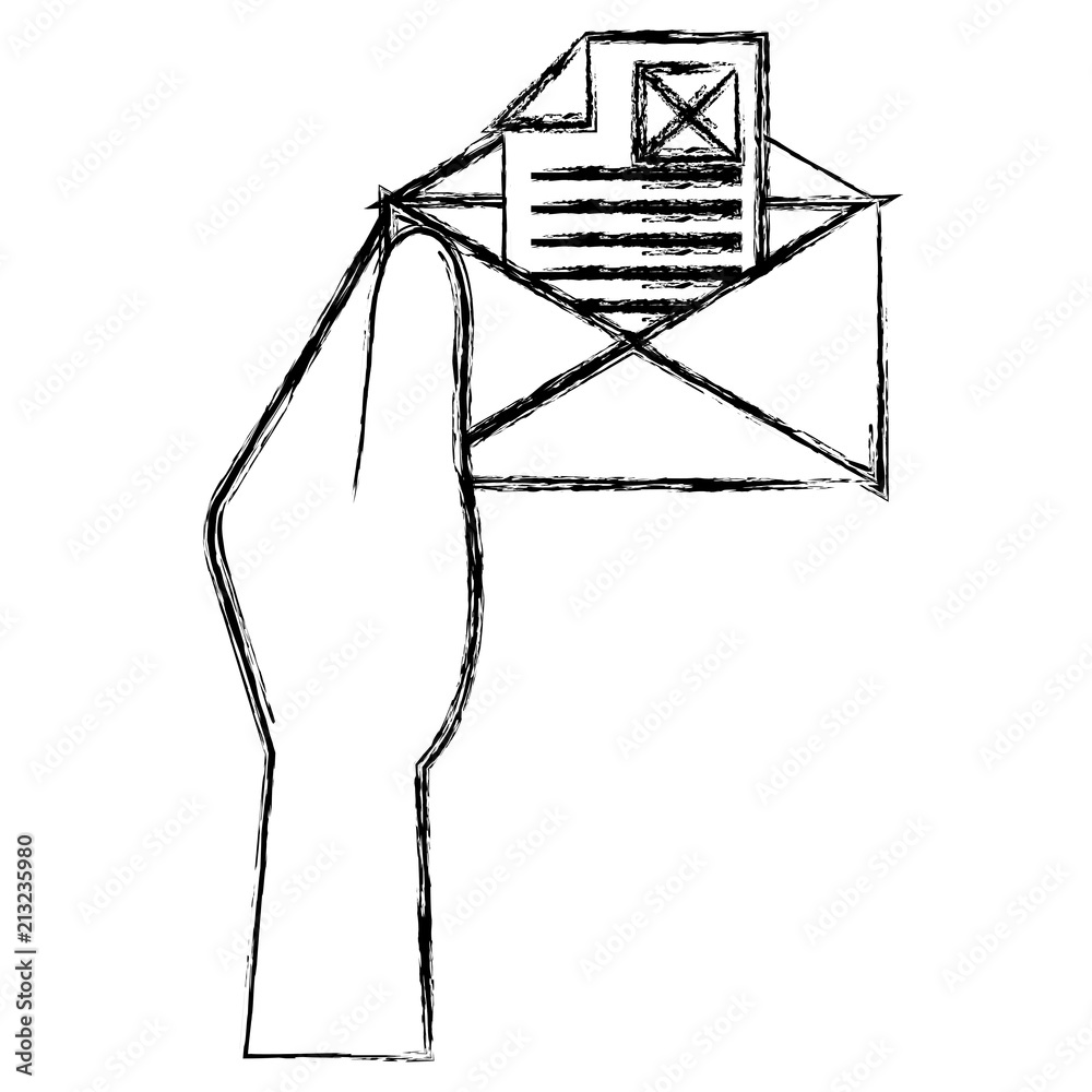 hand with envelope mail hand with envelope mail