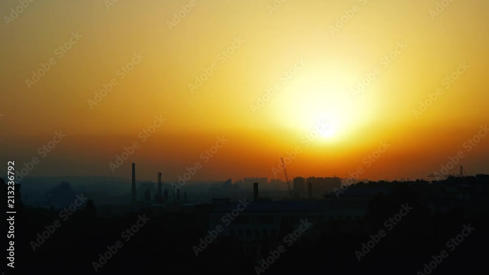Sunset in Baku Skyline Light City. Azerbaijan Capital. 4K Sunset in Baku Skyline Light City. Azerbaijan Capital. 4K