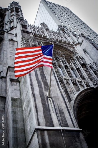 US flag on Cathedral