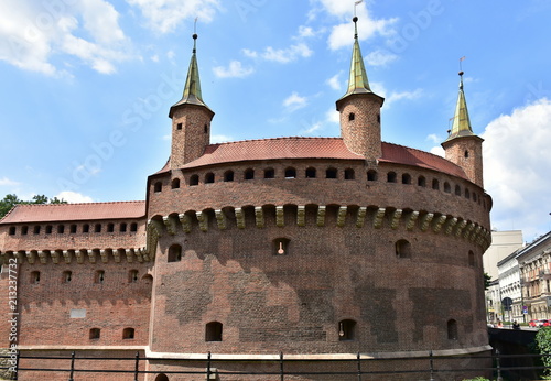 Barbacan fortress in town Cracow in Poland