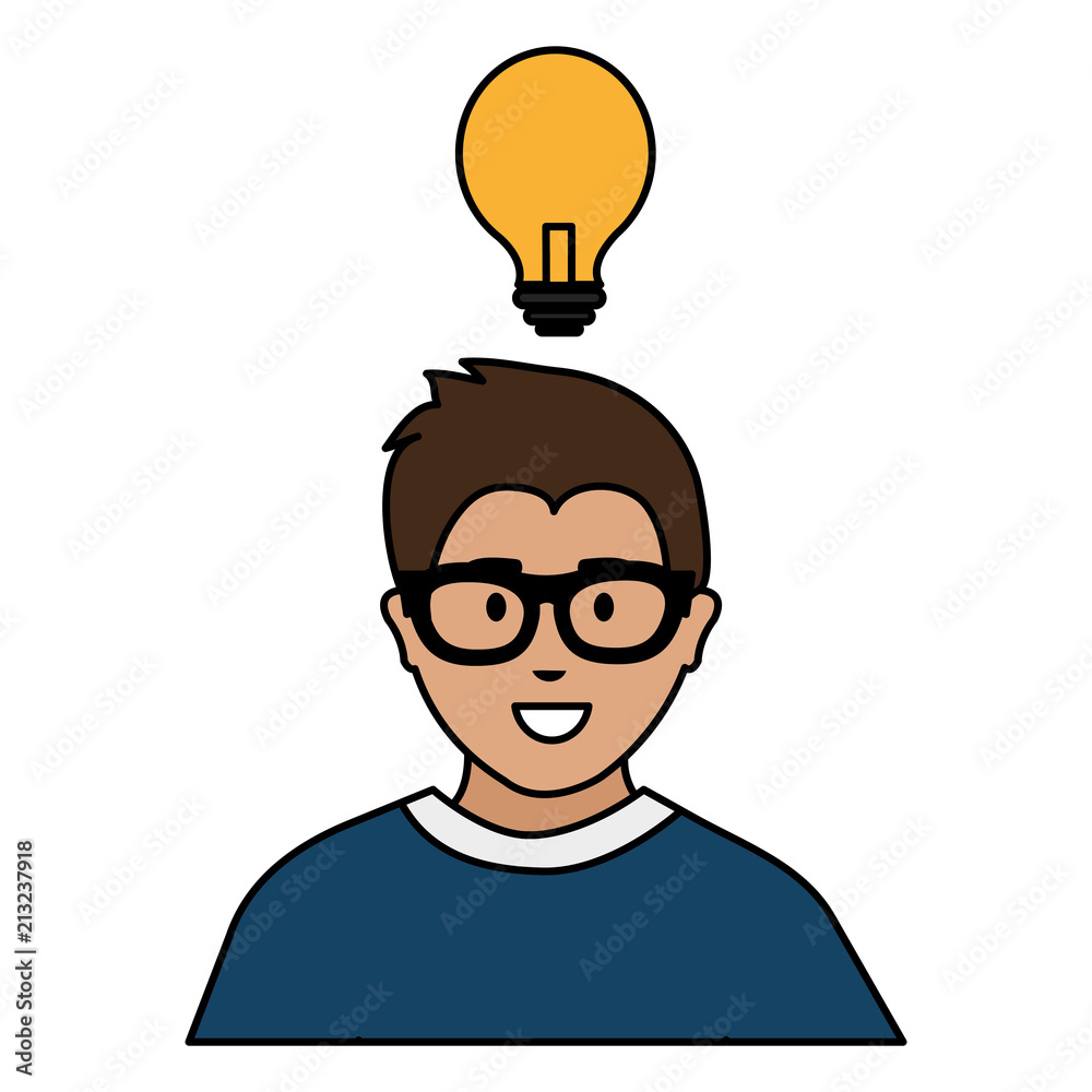 man with bulb icon