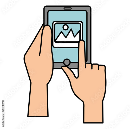 user with smartphone device