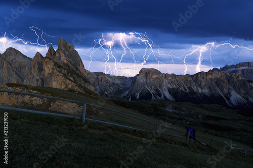 Clouds and thunder lightnings and storm