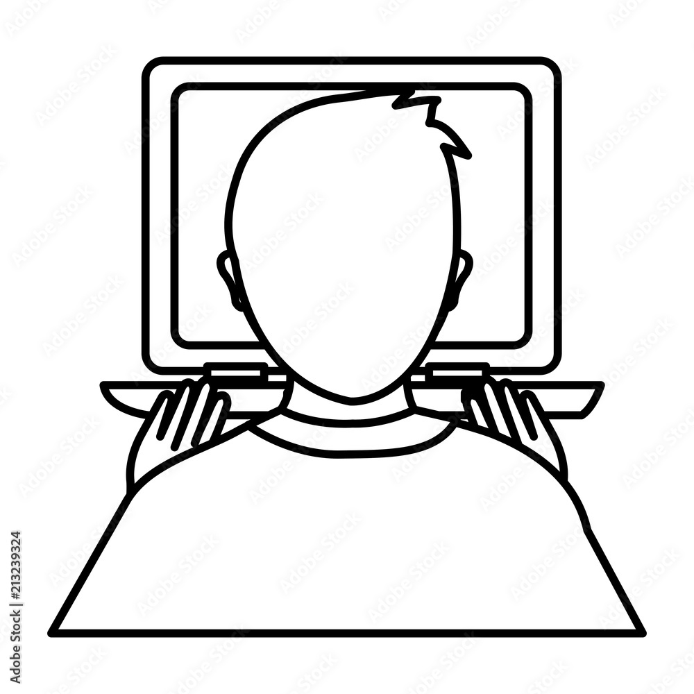 Fototapeta premium worker using laptop computer