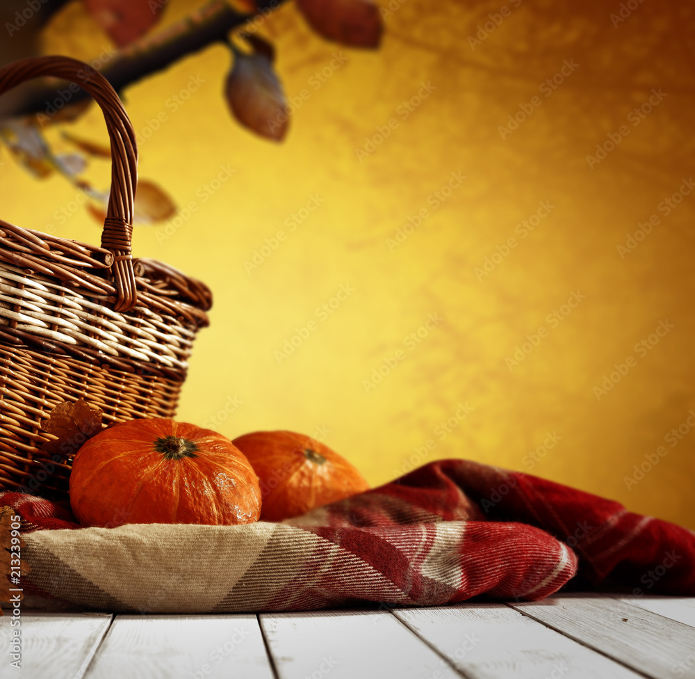 Table background and autumn time. 