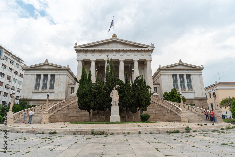 Athens, Greece - May 8, 2018. National Library in Athens - Greece