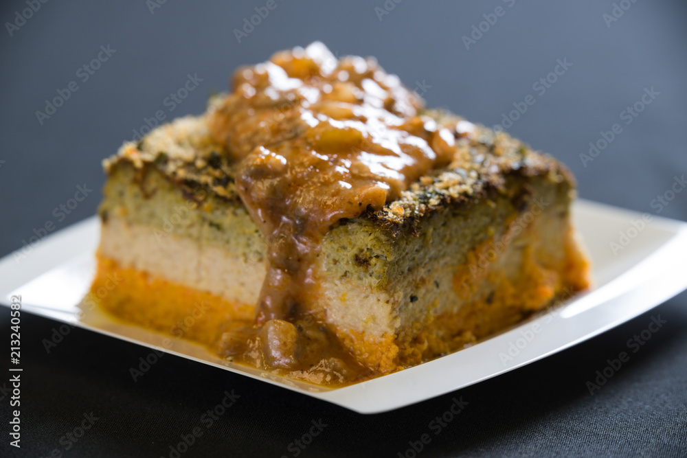 A slice of a coffee cake on a plate A slice of a coffee cake on a plate