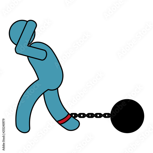 human figure with slave shackle