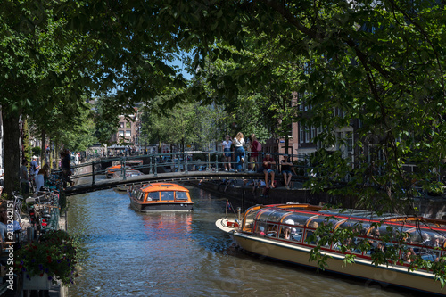 Photography Boats on the Brouwersgracht, Amsterdam, Netherlands