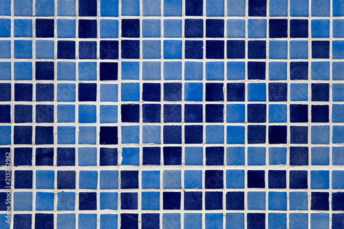 Blue mosaic wall