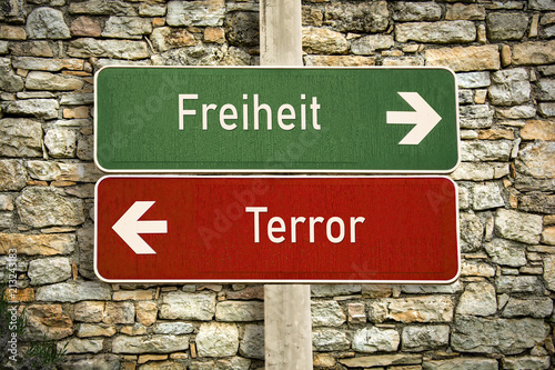 Schild 316 - Terror vs Freiheit