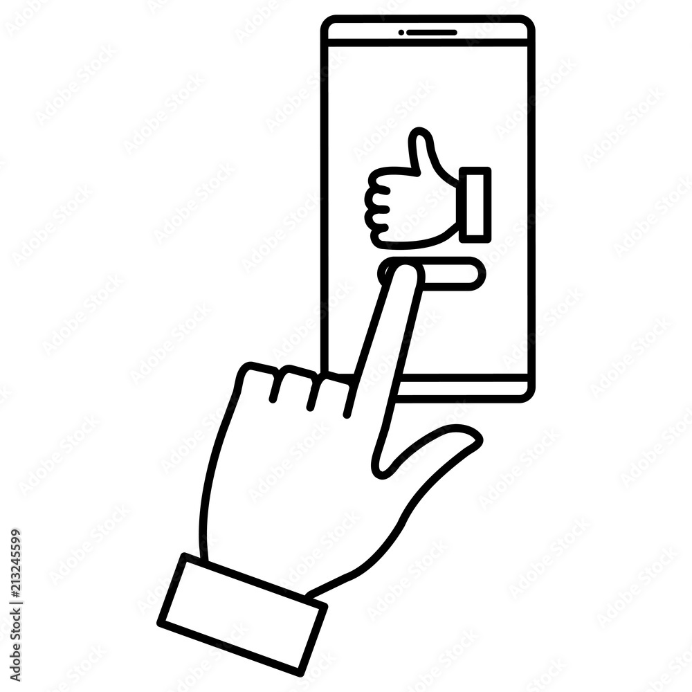 user with smartphone sending like user with smartphone sending like
