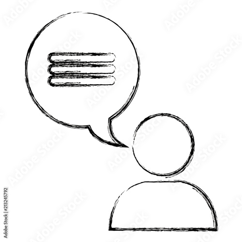 user silhouette with speech bubble