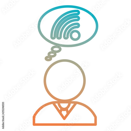 businessman with speech bubble and wifi signal