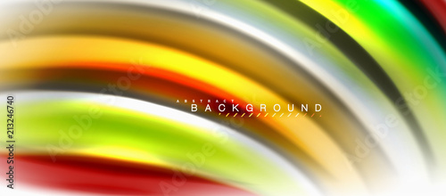 Fluid liquid mixing colors concept on light grey background, curve flow, trendy abstract layout template for business or technology presentation or web brochure cover, wallpaper