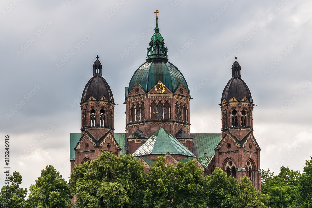 Naklejka premium Munich, Germany June 09, 2018: St. Luke Church in Munich, Germany