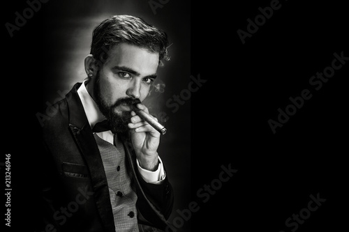 smoking gentleman portrait