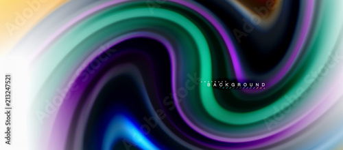 Fluid liquid mixing colors concept on light grey background, curve flow, trendy abstract layout template for business or technology presentation or web brochure cover, wallpaper