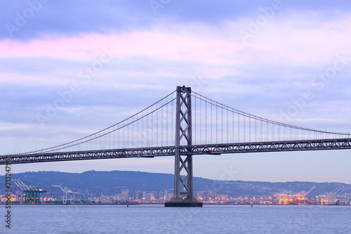 Bay Bridge and Port of Oakland, California, USA