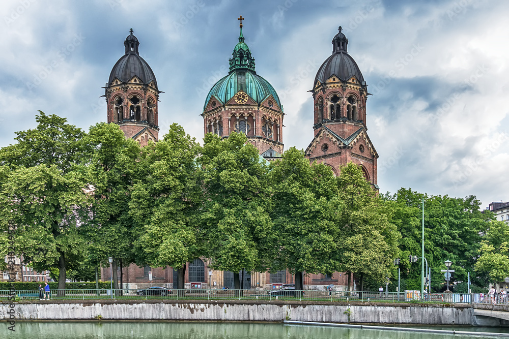 Naklejka premium Munich, Germany June 09, 2018: St. Luke Church in Munich, Germany