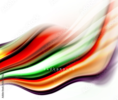 Fluid liquid mixing colors concept on light grey background, wave and swirl curve flow line, trendy abstract layout template for business presentation, app wallpaper banner, poster or wallpaper