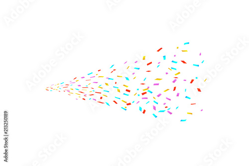 Colorful bright confetti isolated on white background. Festive vector illustration