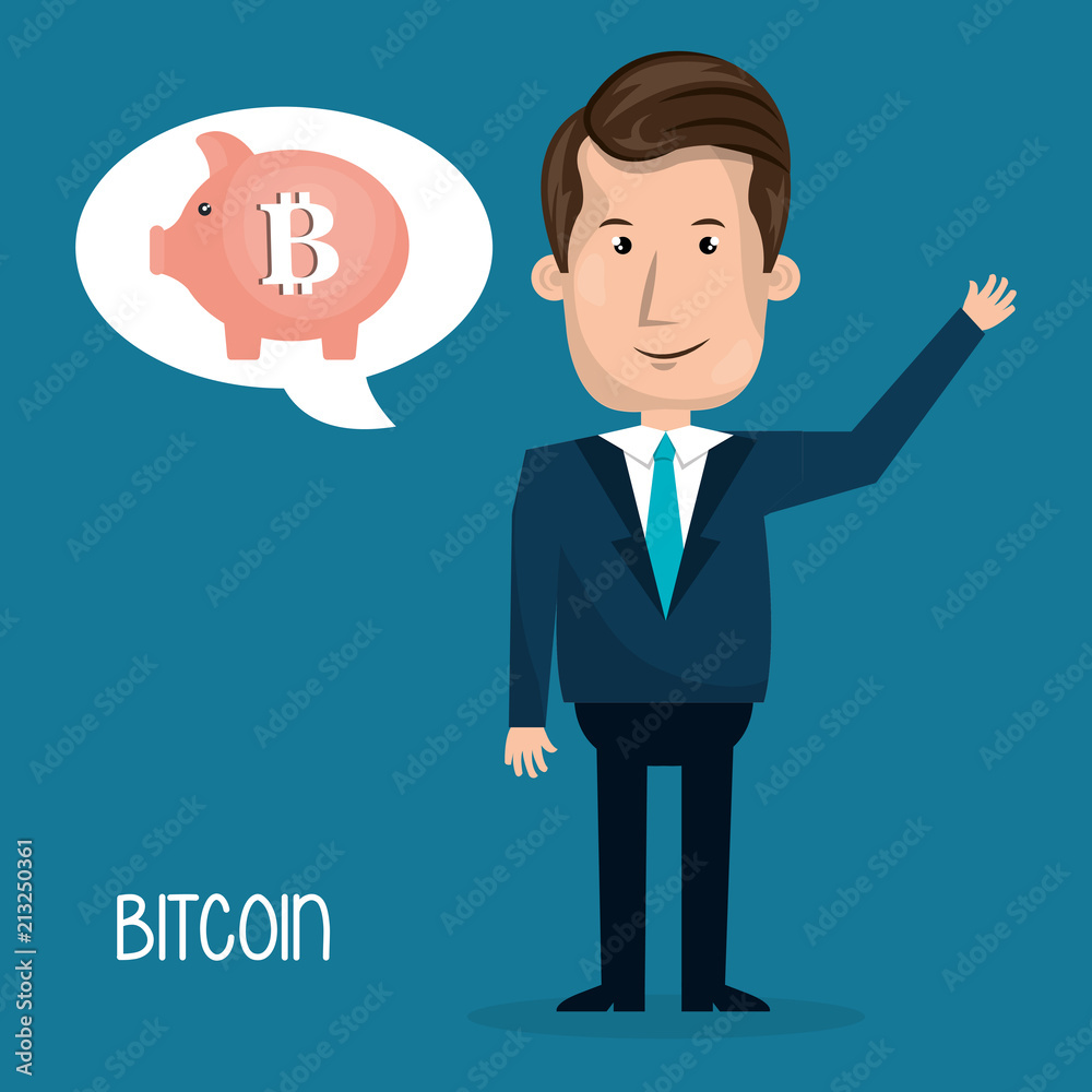businessman with bitcoin business