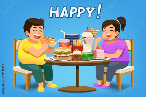 People have very happy eating fast food to cause of obesity. Pleasure of eating and don't care the shape.