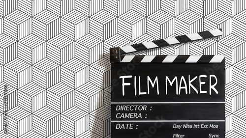 Film maker text title on film slate  photo