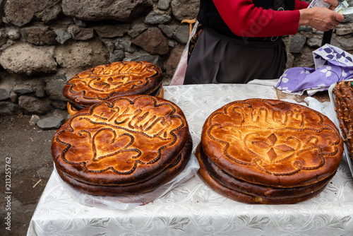 Armenian round gata cakes photo