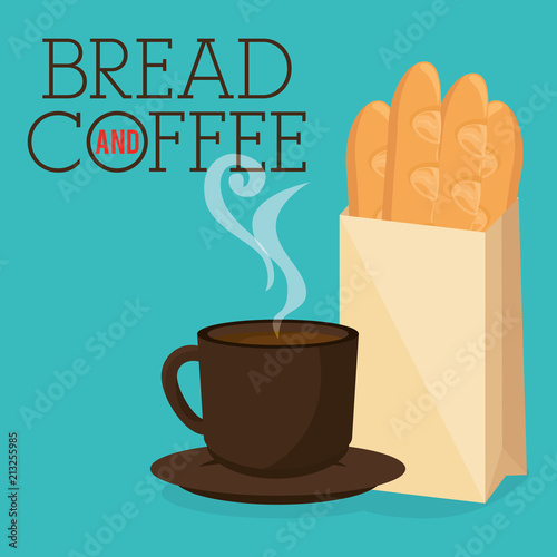 delicious french bread and coffee label