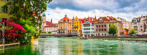 Fotografie, Obraz Beautiful river cityscape of Lucerne, Switzerland