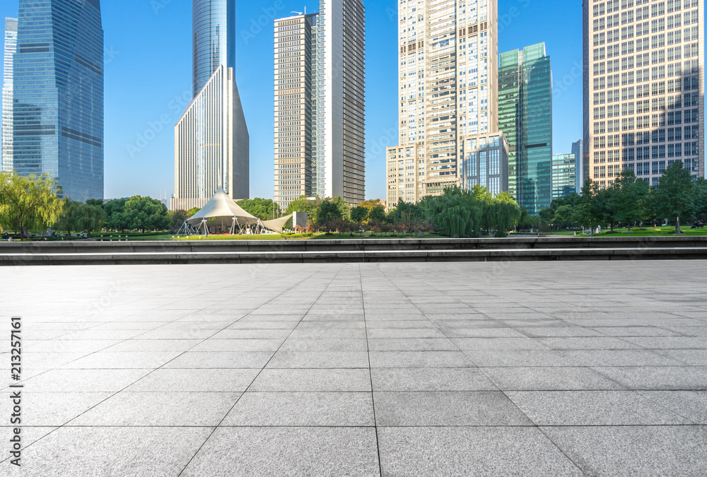 panoramic city skyline with empty square panoramic city skyline with empty square