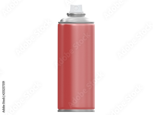 red spray can for painting template from front or side view isolated on a white background 3d rendering