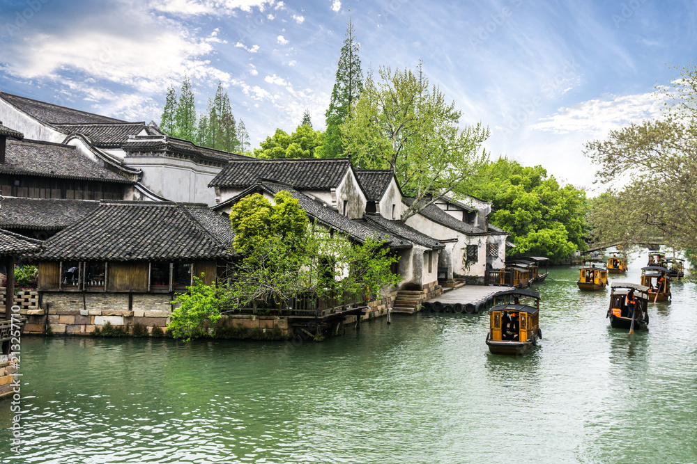 landscape of wuzhen town in china landscape of wuzhen town in china