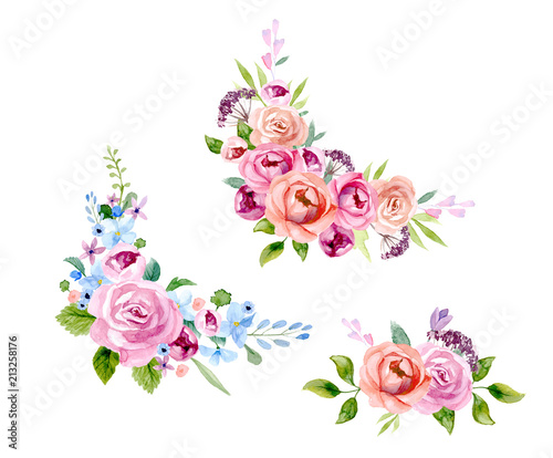 Set of the floral arrangements