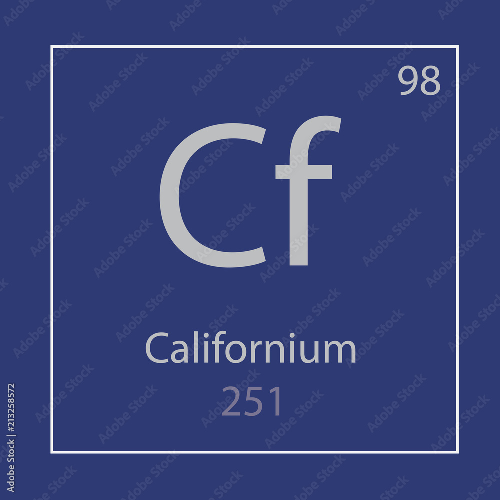 Fototapeta premium Californium Cf chemical element icon- vector illustration