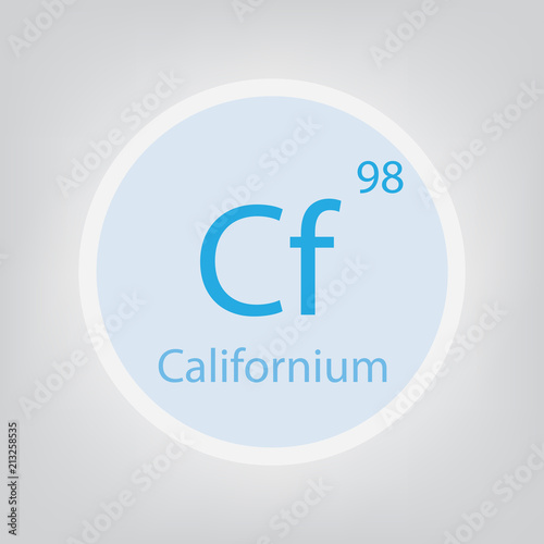 Californium Cf chemical element icon- vector illustration